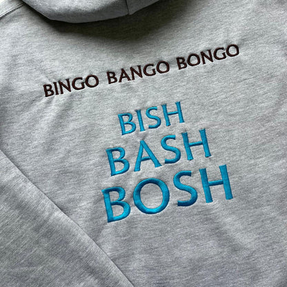 Bluza z tekstem BINGO BANGO BONGO BISH BASH BOSH