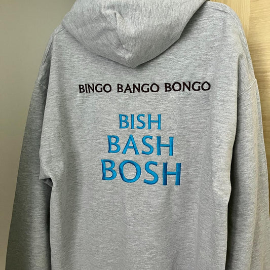 Bluza z tekstem BINGO BANGO BONGO BISH BASH BOSH