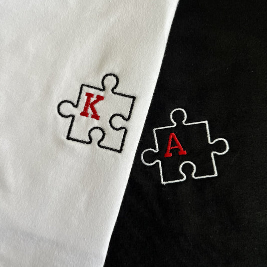 bluza z haftem puzzli
