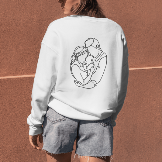 bluza z haftem rodziny na plecach