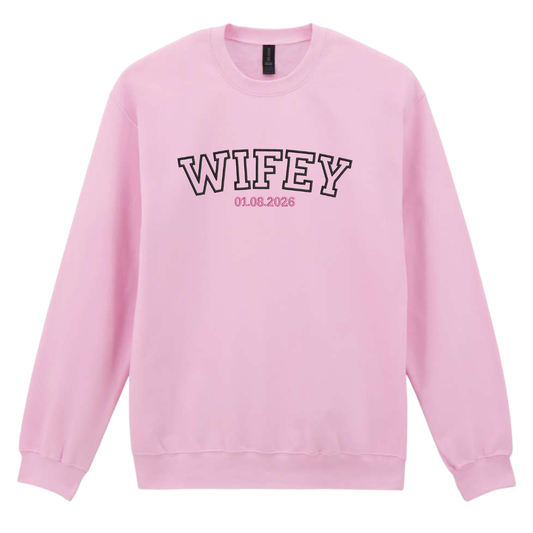 bluza z haftem wifey dla żony