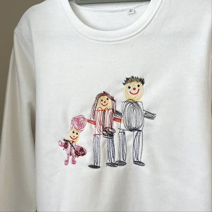 bluza z haftem z rysunku rodziny