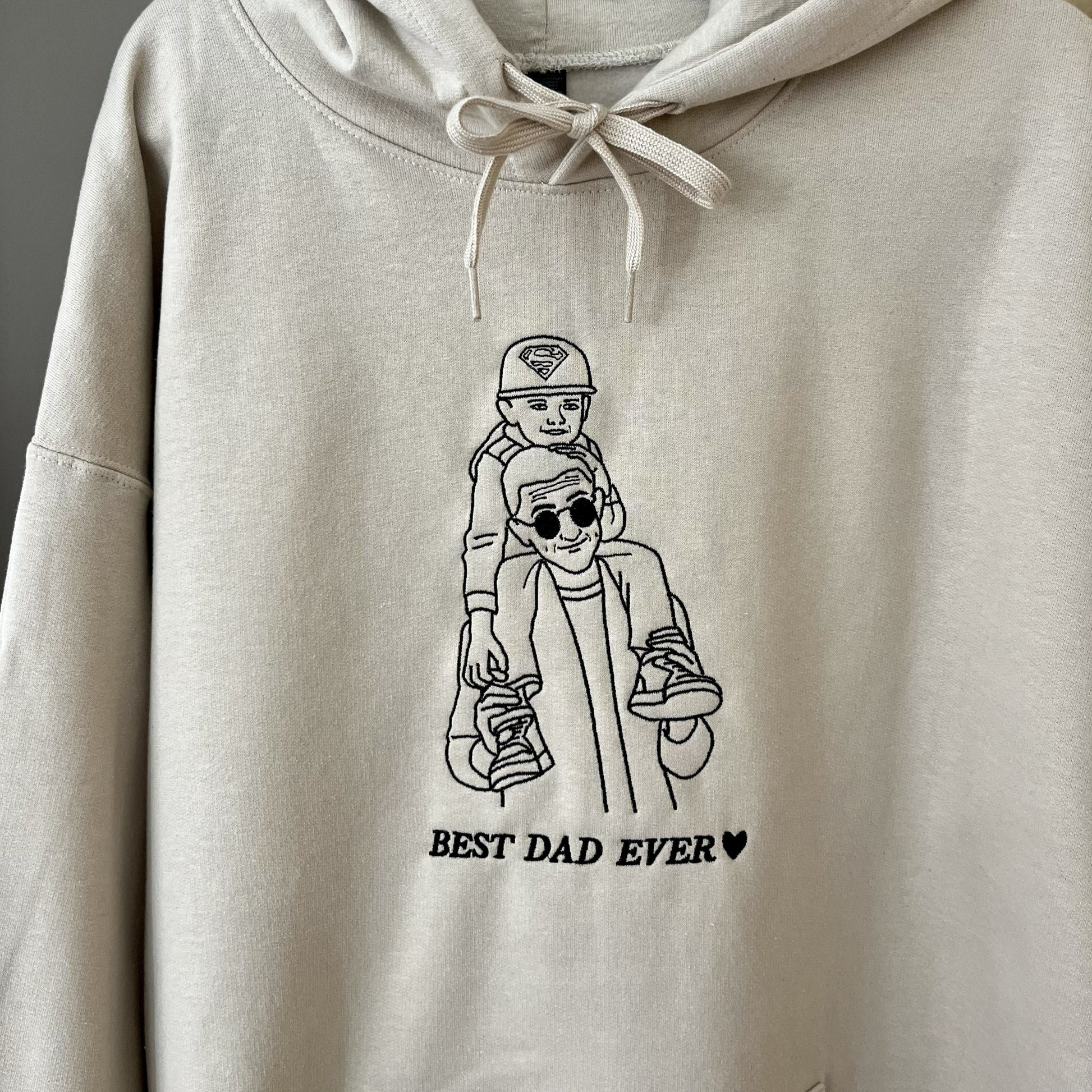 bluza z haftem ze zdjecia taty z synem