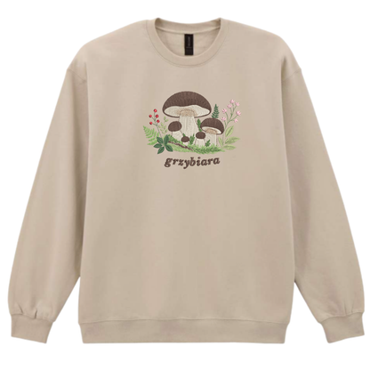 bluza z haftowanymi grzybami