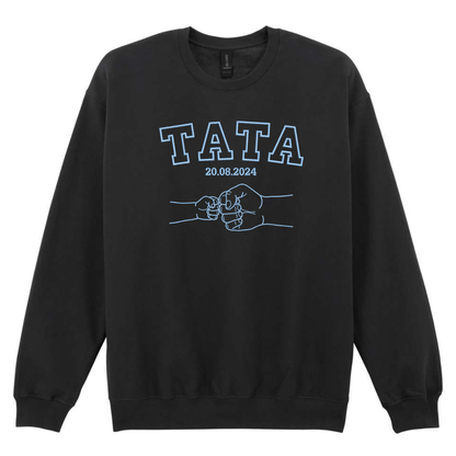 bluza z napisem tata i haftem przybijania żółwika