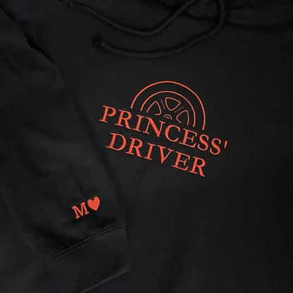 czarna bluza z czerwonym haftem princess driver