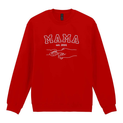 czerwona bluza dla mamy z haftem
