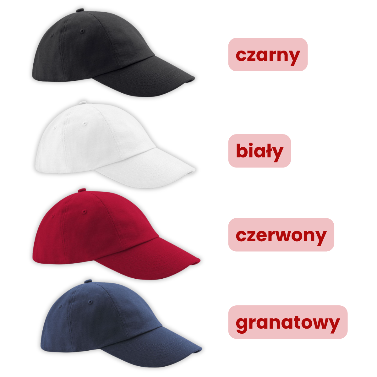 dostepne kolory czapek