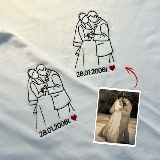 haft ze zdjęcia ślubnego na rocznicę