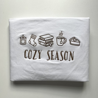 jesienna bluza z haftem cozy season