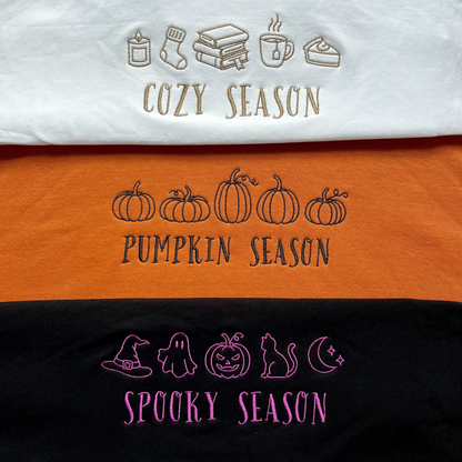 jesienne bluzy z haftem Cozy Season Pumpkin Season Spooky Season