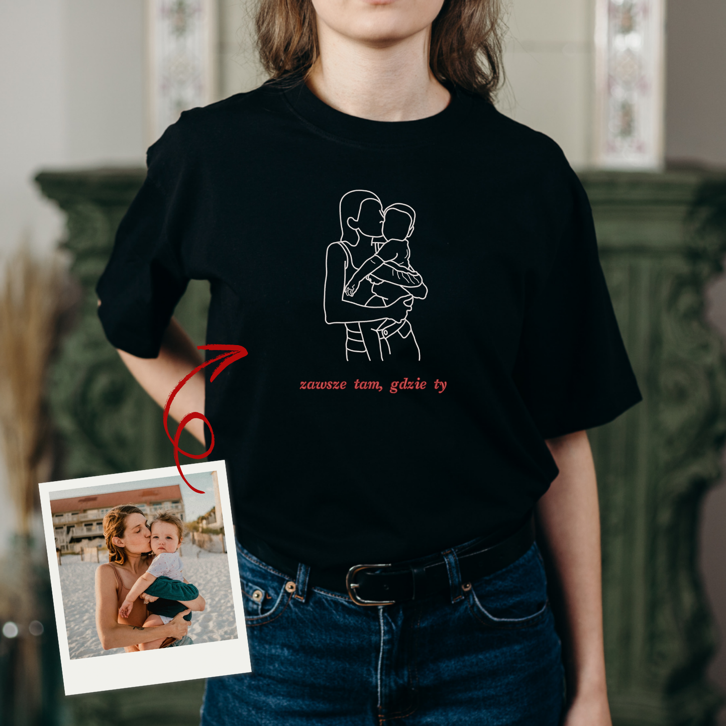 Koszulka z haftem z Twojego zdjęcia - duży haft