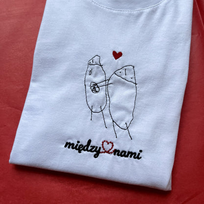 koszulka z haftem rysunku dziecka