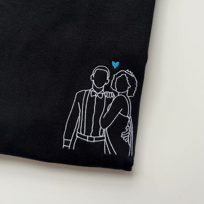 koszulka z haftem ze zdjecia i sercem