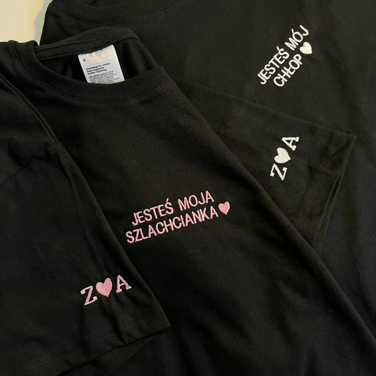 Koszulka z tekstem JESTEŚ MÓJ CHŁOP / JESTEŚ MOJA SZLACHCIANKA