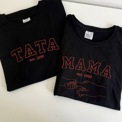 koszulki z haftem mama i tata