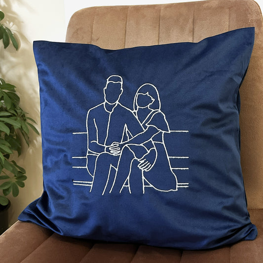 poduszka z haftem ze zdjecia pary