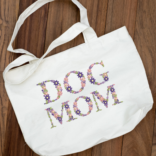 torba z kwiatowym haftem dog mom